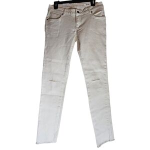 Anine Bing High Rise Skinny Distress White Jeans 30 NWT